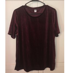 maroon velvet tee